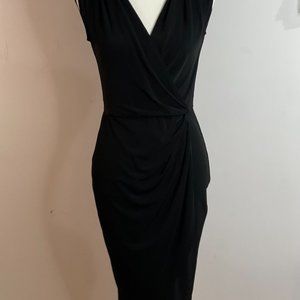 DOC & AMELIA Women's Sleeveless V Neck Ruched Bodycon Wrap Cocktail Party Midi